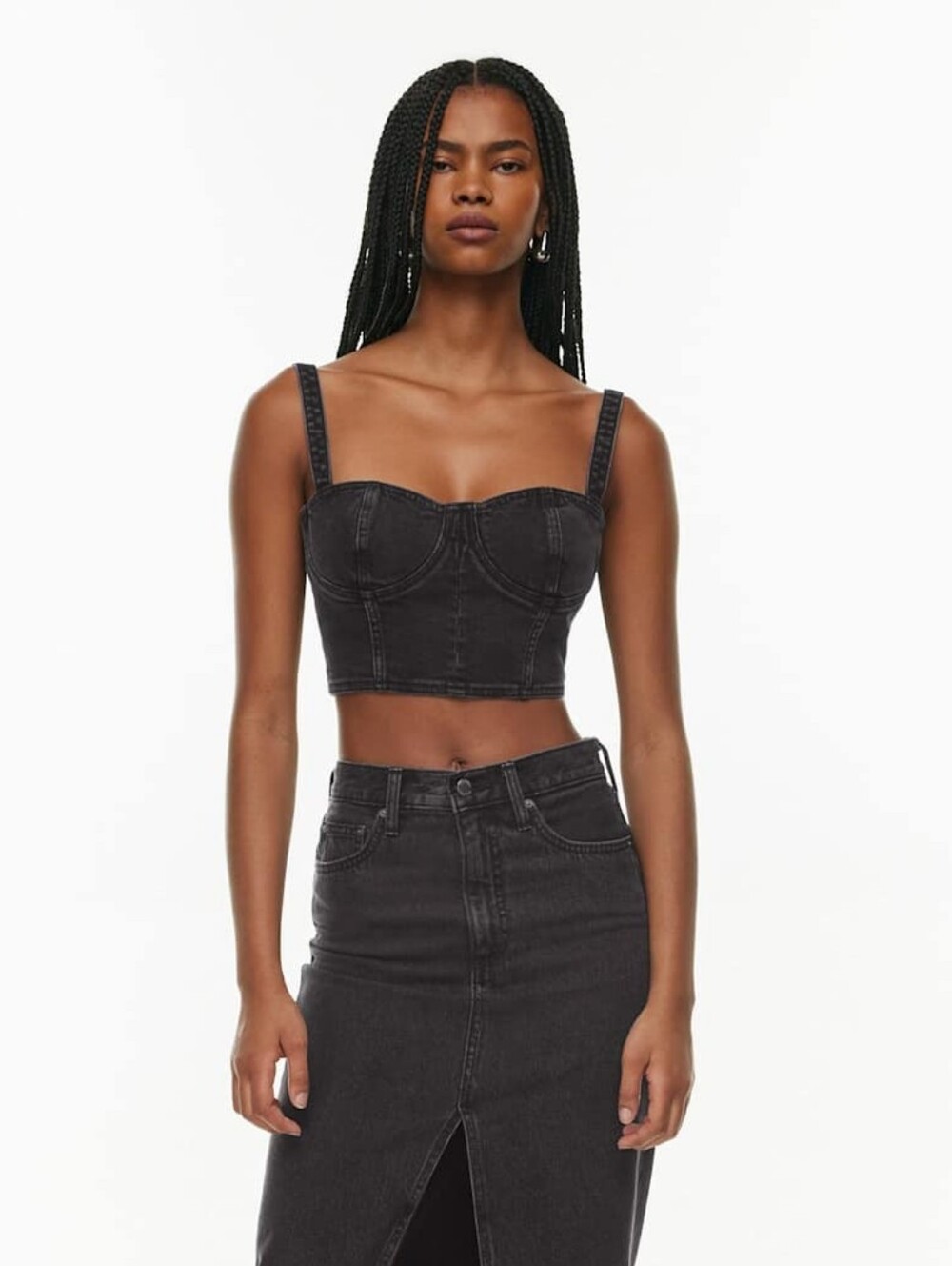 Aritzia Denim Forum Cecily Denim Bra Top Size S
